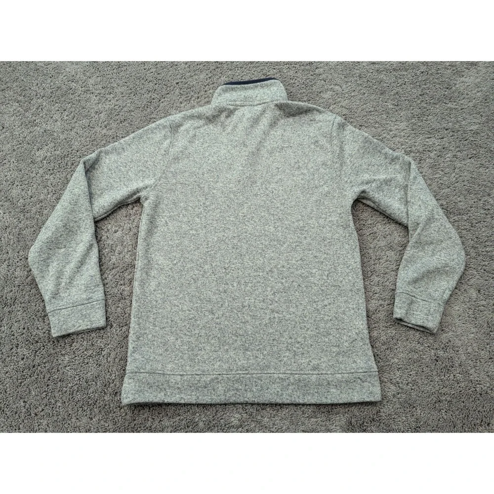 Eddie Bauer Pullover Mens Medium Sweater‎ Gray Snap Fleece Long Sleeve - Picture 6 of 7